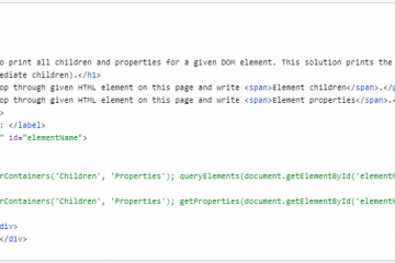 DOM element print children and properties